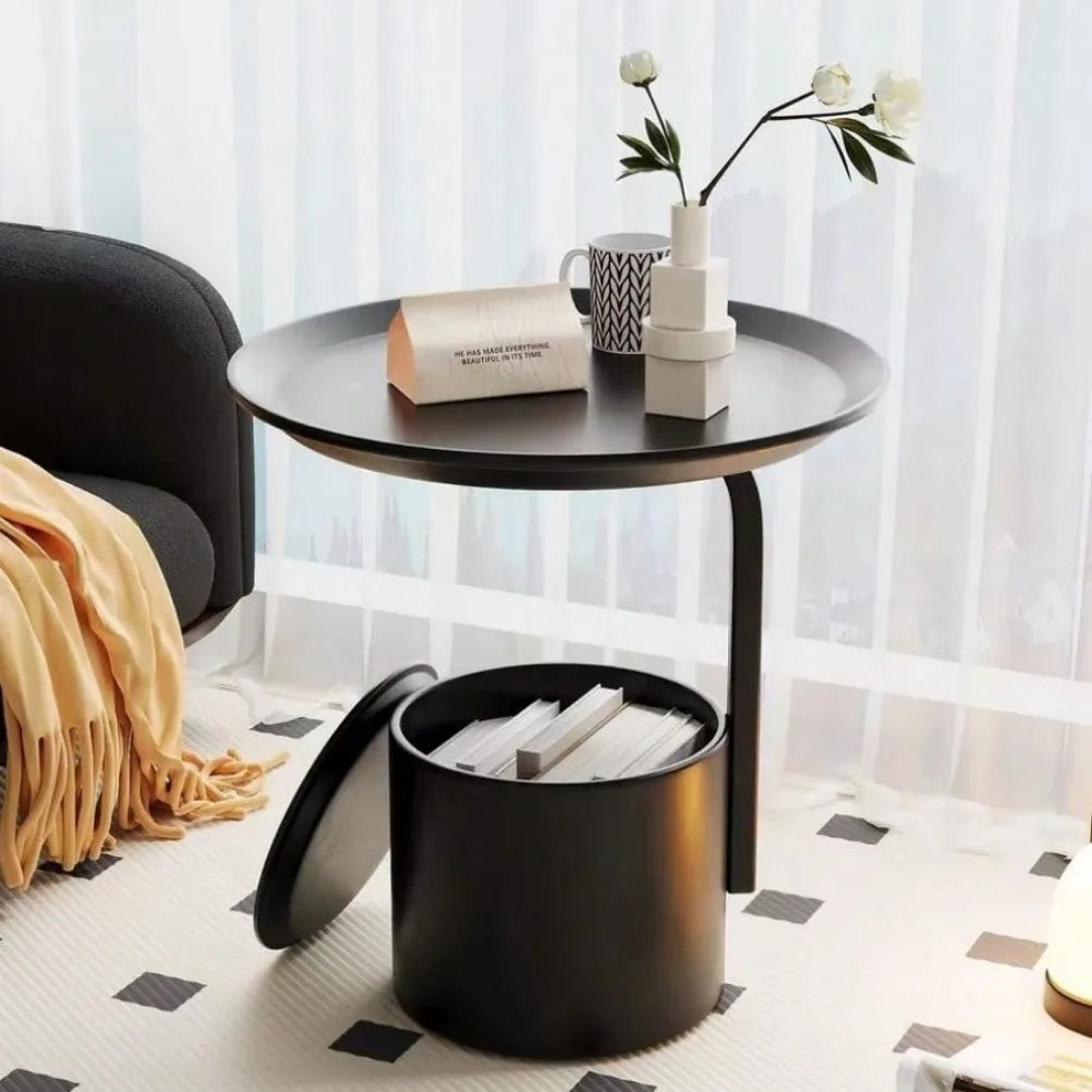 Storage Coffee Table Creative Covered Small Round Table Living Room Small Round Table Storage Rack Bedroom Bedside Table Oasis Select