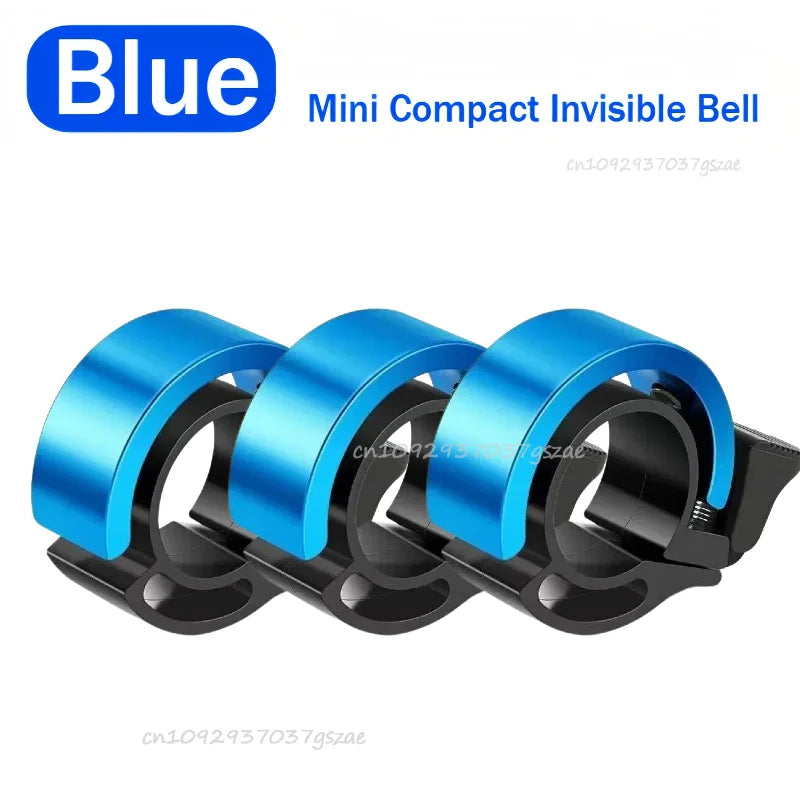 Invisible Alloy Bicycle Bell Loud Clear Sound Warning Alarm Universal Handlebar Bike Ring for Road Cycling Safety Accessories Oasis Select 3PCS-BLUE