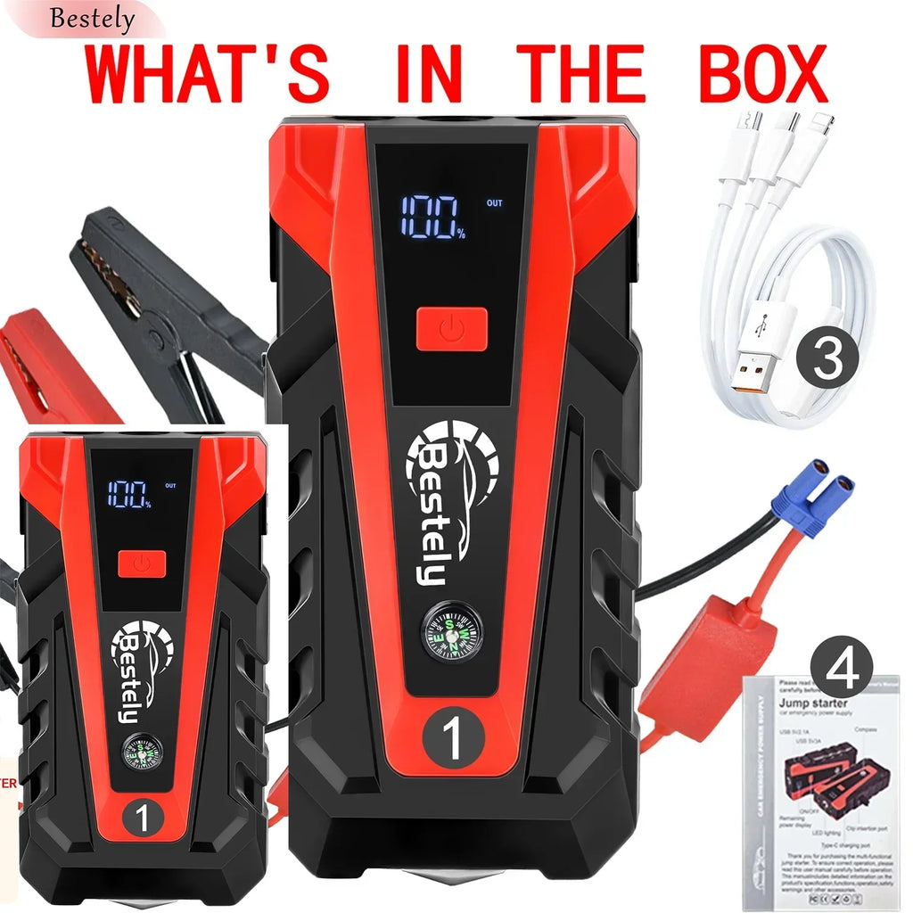 Bestely 12V 99800mAh 3000A Car Jump Starter Car Battery Starters Portable Power Bank 12V Starting Device Petrol Diesel Car Oasis Select 12V car starter 2