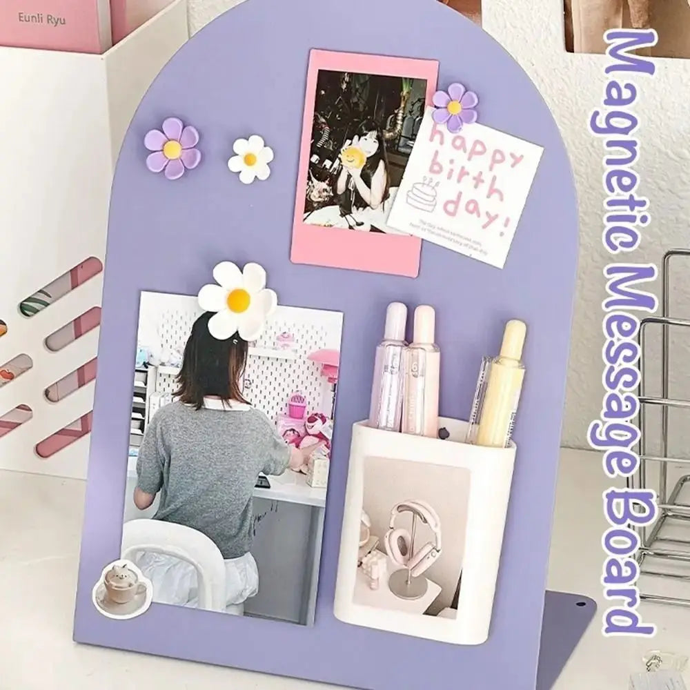 Metal Desktop Message Board Standing Plates Ornament Large Capacity Message Board Storage Board Decorative Oasis Select