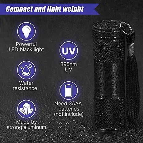 POCKETMAN 395nm UV Black Light Flashlight | Pet Stain Detector
