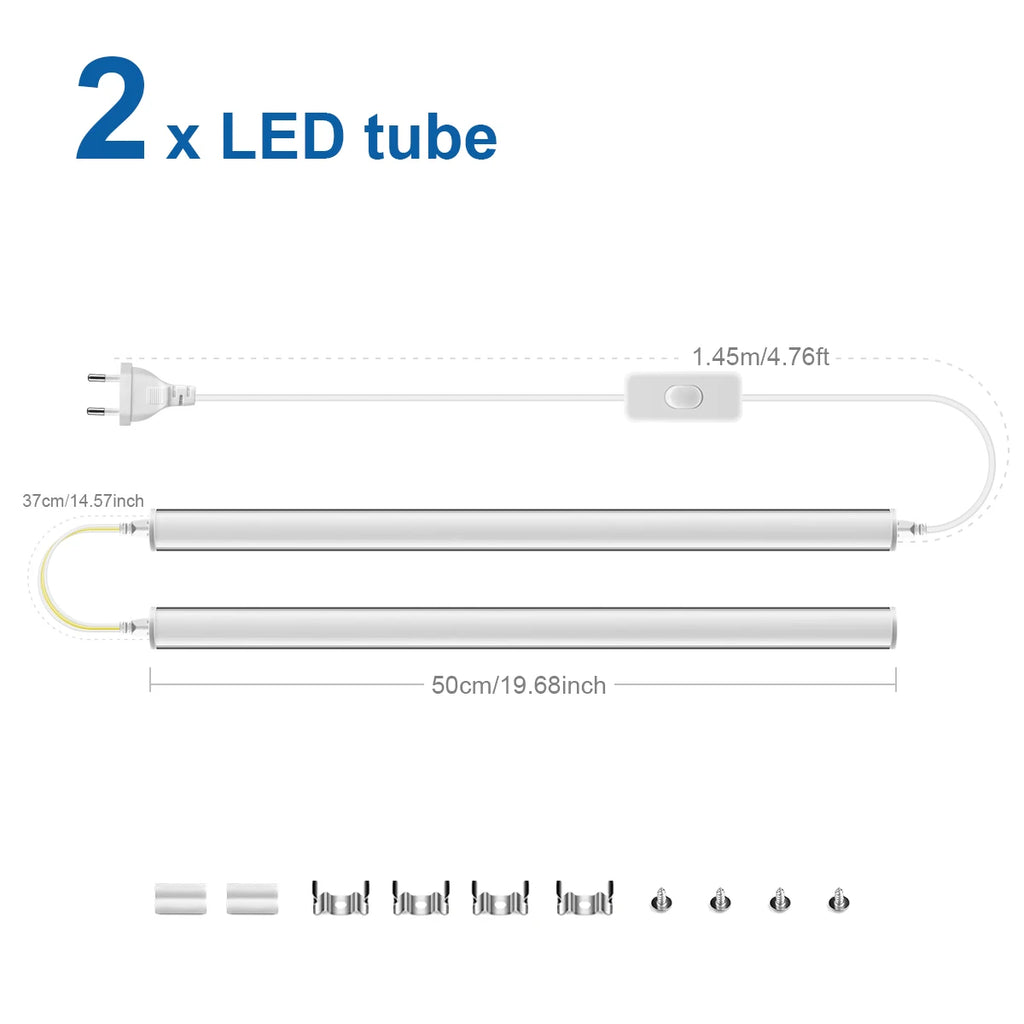 1-6Pcs Aluminum LED Light Bar 50cm 15W T5 Tube 220V Modern Ceiling Light DIY Molding Living Room Dining Hall Decorative Lighting Oasis Select White 2pcs LED Bar Kit
