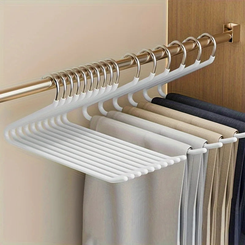 10pcs Z-Shaped Trouser Rack Goose Type Pants Rack Multi-function Pants Jeans Storage For Household Products Clothes Rack Hanger Oasis Select