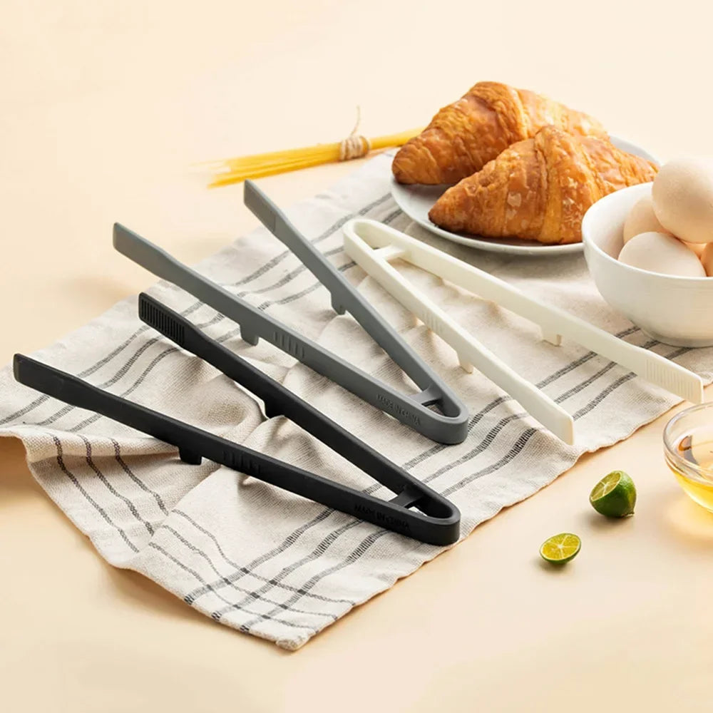 Silicone Grill Tongs Non-Stick Food Bread Clip Heat Resistant BBQ Salad Cooking Serving Clamp Steak Pasta Clip For Kitchen Oasis Select
