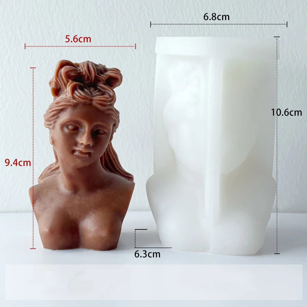 David Shape Silicone Scented Candle Mold DIY 3D Portrait Resin Mould Human Body Gypsum Making Tool Craft Gifts Home Decor Oasis Select F076