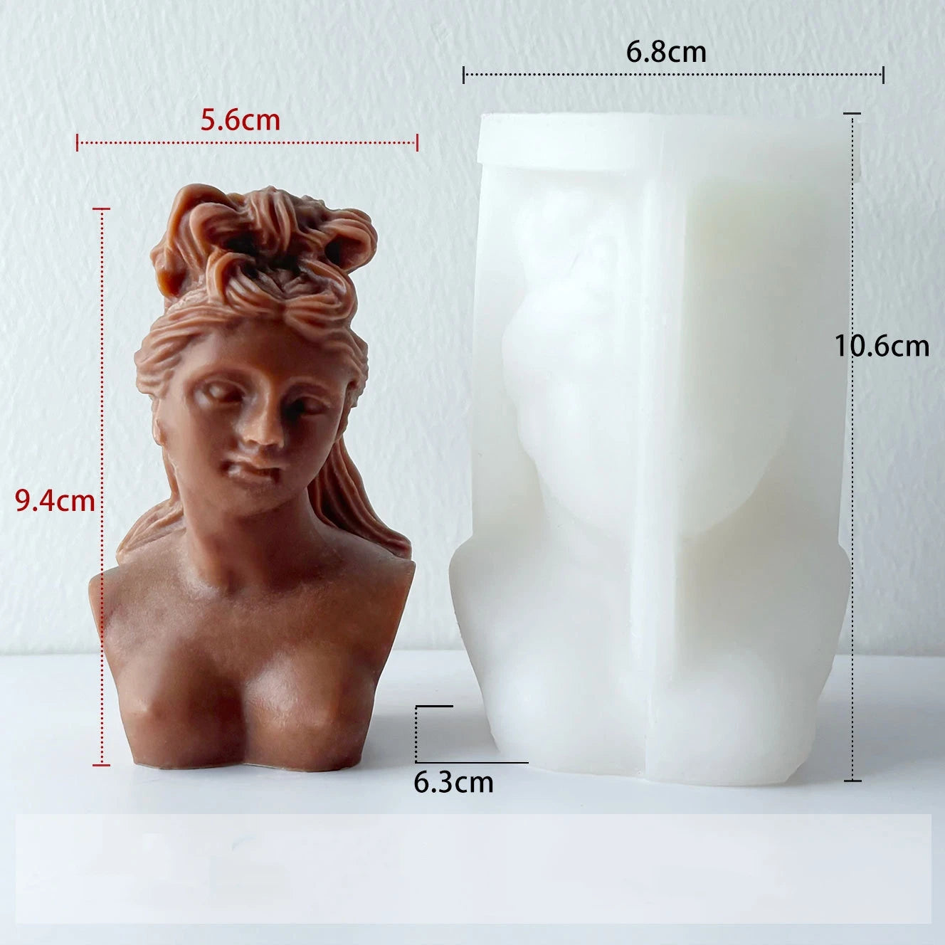 David Shape Silicone Scented Candle Mold DIY 3D Portrait Resin Mould Human Body Gypsum Making Tool Craft Gifts Home Decor Oasis Select F076
