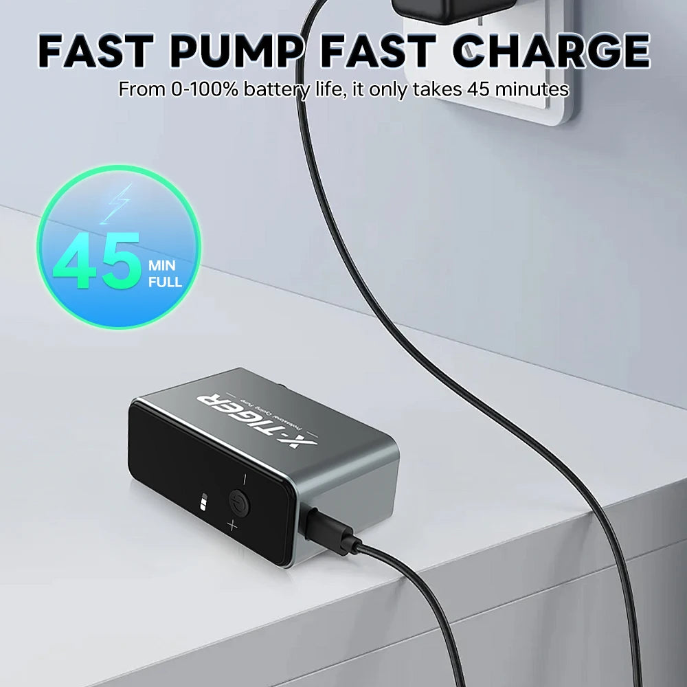 X-TIGER Mini Electric Air Pump Portable 120PSI Rechargeable Bicycle Air Pump for Bicycle Motorcycle Bicycle Pump Oasis Select