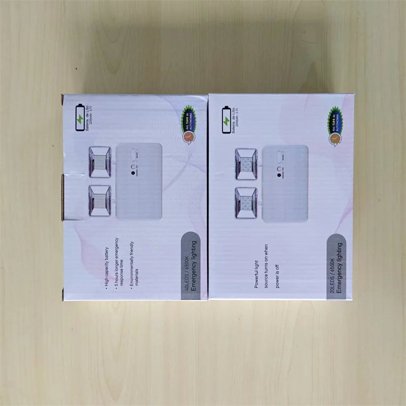 360° Dual-Head LED Emergency Light | Auto-On, Rechargeable
