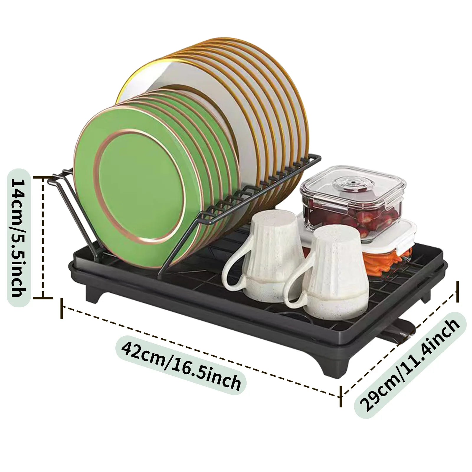 Kitchen foldable dishes, dishes, dishes, drain rack, chopsticks storage rack, countertop, sink rack, dishes Oasis Select Black (small)