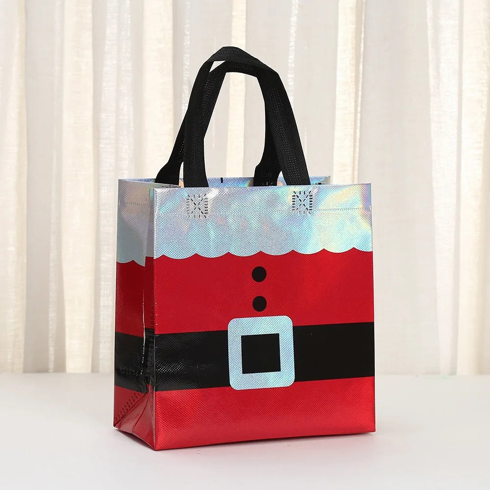 Merry Christmas Non-woven Tote Bag Kids Gift Fabric Packaging Large Handbag Waterproof Storage Reusable Pouch Oasis Select A Other