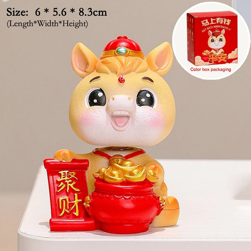 2026 Year of The Horse Table Decoration Charming Pony Accessory Lucky New Year Gift and Cute Car Decor DIY Craft Oasis Select A35