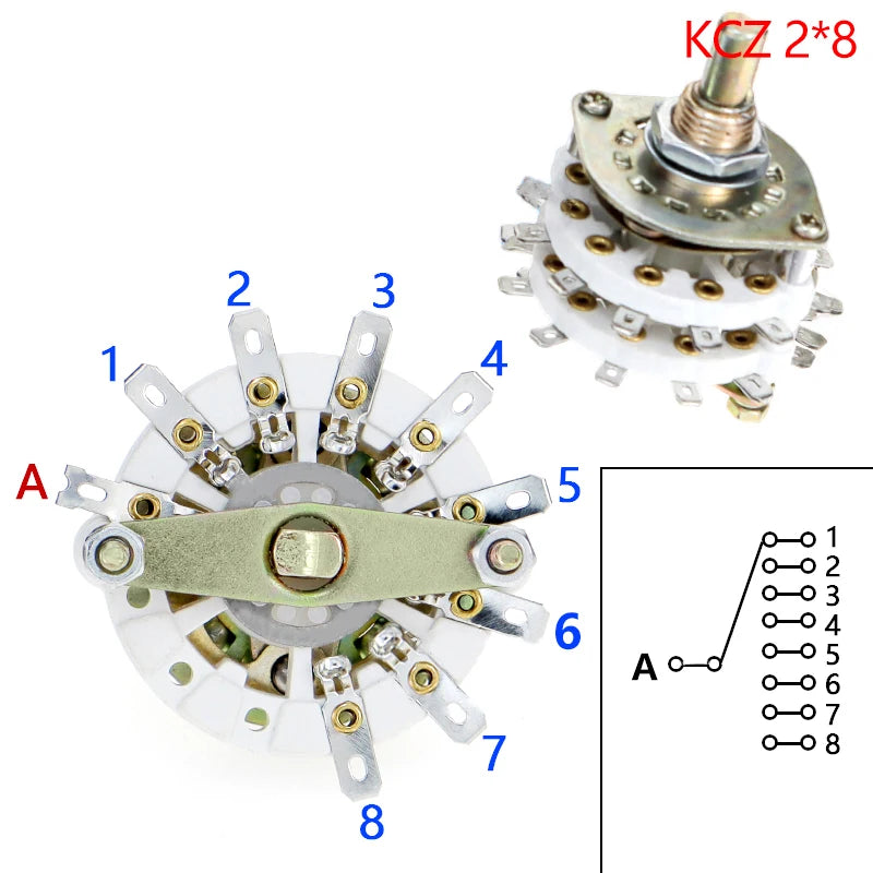 New 2 Pole 6/7/8/9/10 Position 4 Pole 3/5 Position With Channel Rotary Switch Selector With Cap Channel Selector Rotary Switch Oasis Select Other KCZ 2x8