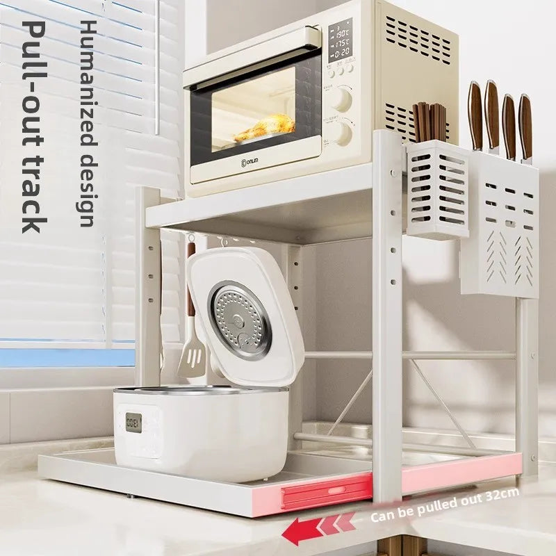Pull-out kitchen, microwave oven rack, multi-functional discharge kitchen utensils, electrical countertops, electrical storage Oasis Select