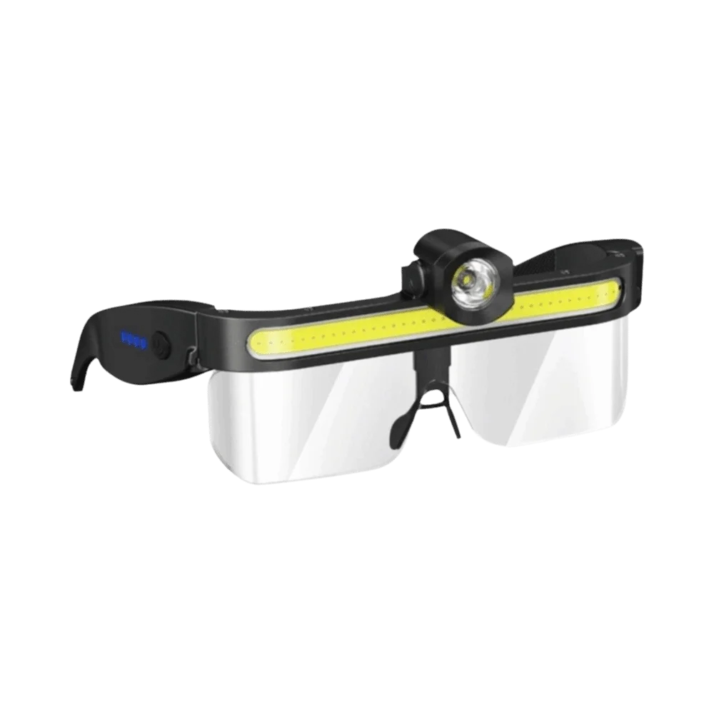 Hands-Free LED Headlight Goggles – Wide-Angle Floodlight USB-C