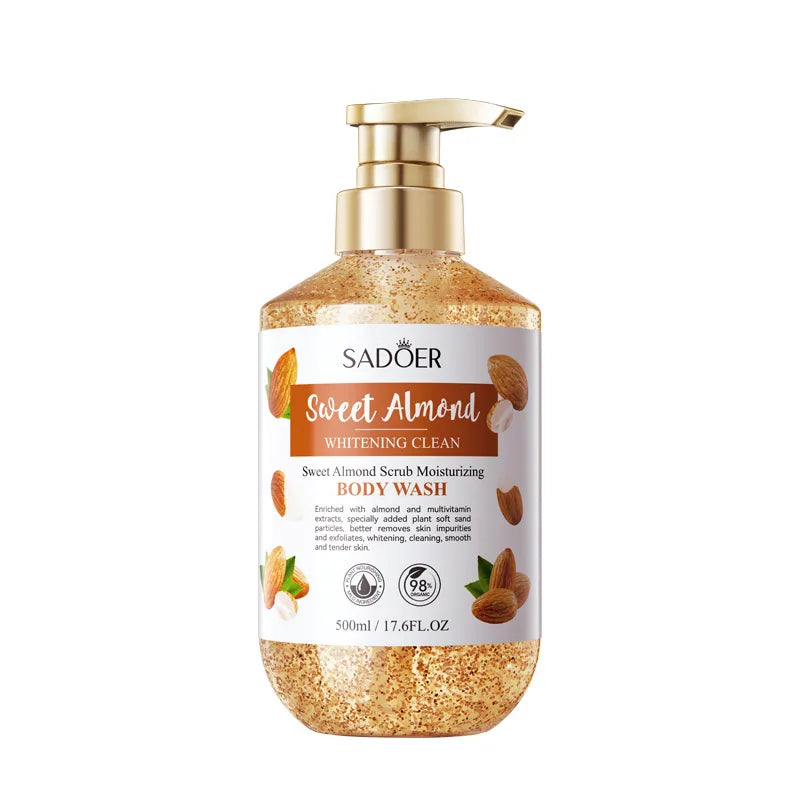 500m Anti-Mite Sulfur Shower Gel Deep Cleansing Oil Control Anti-Acne Soothe Repair Body Skin Care Wash for Women & Men Oasis Select Almond-500ml Anti-Acne