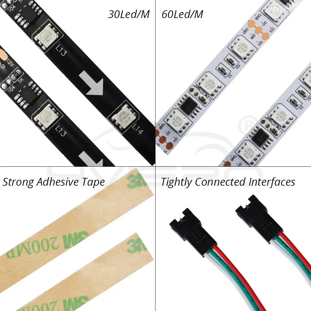 WS2811 RGB LED Strip 5M DC 12V SMD5050 Addressable | HVIERO