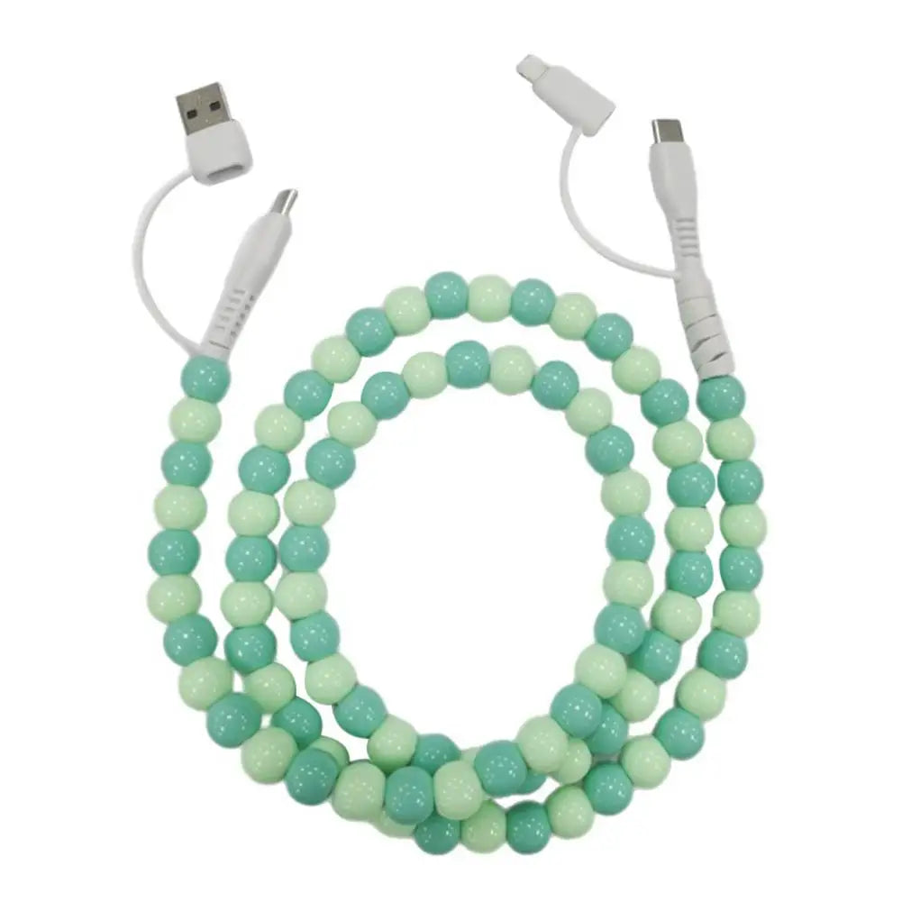 4-in-1 PD3.0 Beaded Charging Cable – USB-C & 8-Pin Fast Sync