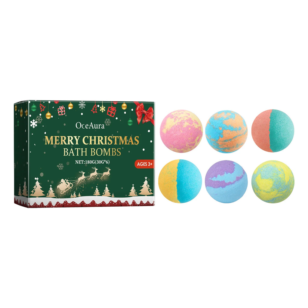 Christmas Colorful Bath Balls Foot Spa Deep Moisturizing Skin Relaxing Reduce Dryness Kids Gifts Bubble Rosemary Bath Ball Bombs Oasis Select