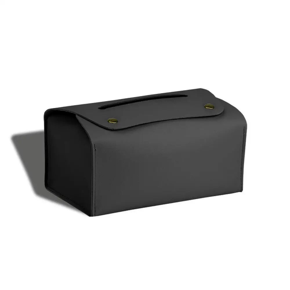PU Leather Napkin Holder Tissue Bag Foldable Paper Organizers Box Oasis Select Black