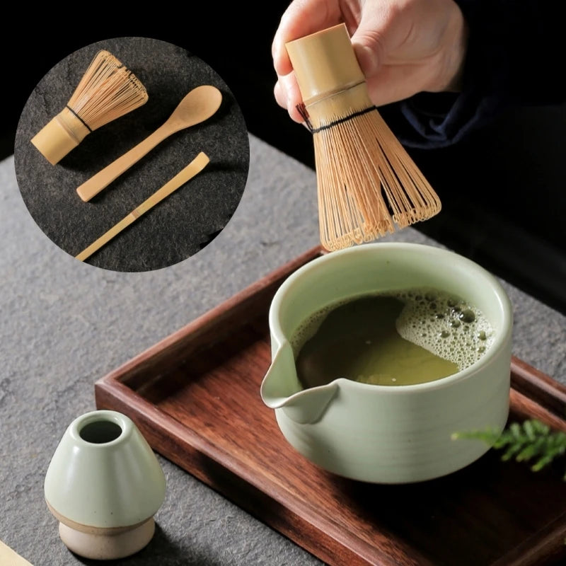 3PCS Tea Set Brush Matcha Whisk Tea Spoon Set Simply Chinese Style High Quality Bamboo Japanese Teaware Set Tea-making Tools Oasis Select