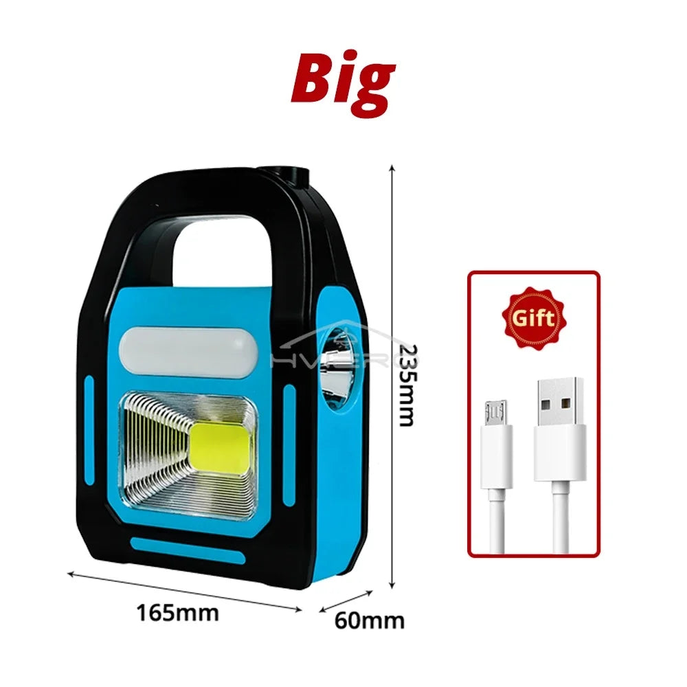 HVIERO 3-in-1 Solar USB COB LED Camping Lantern Work Light
