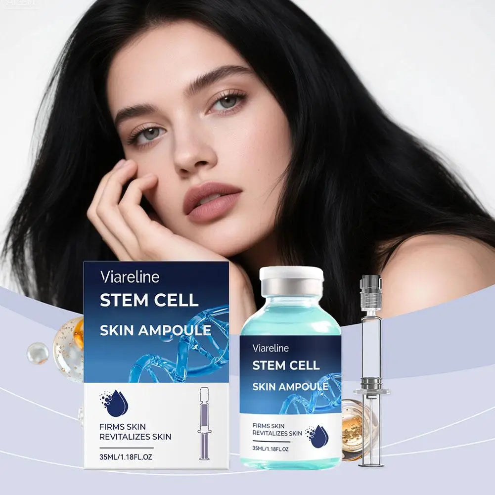 Viareline Stem Cell Skin Ampoule 35ml Firming Essence Reduces Fine Lines Rejuvenates Face Serum Oasis Select