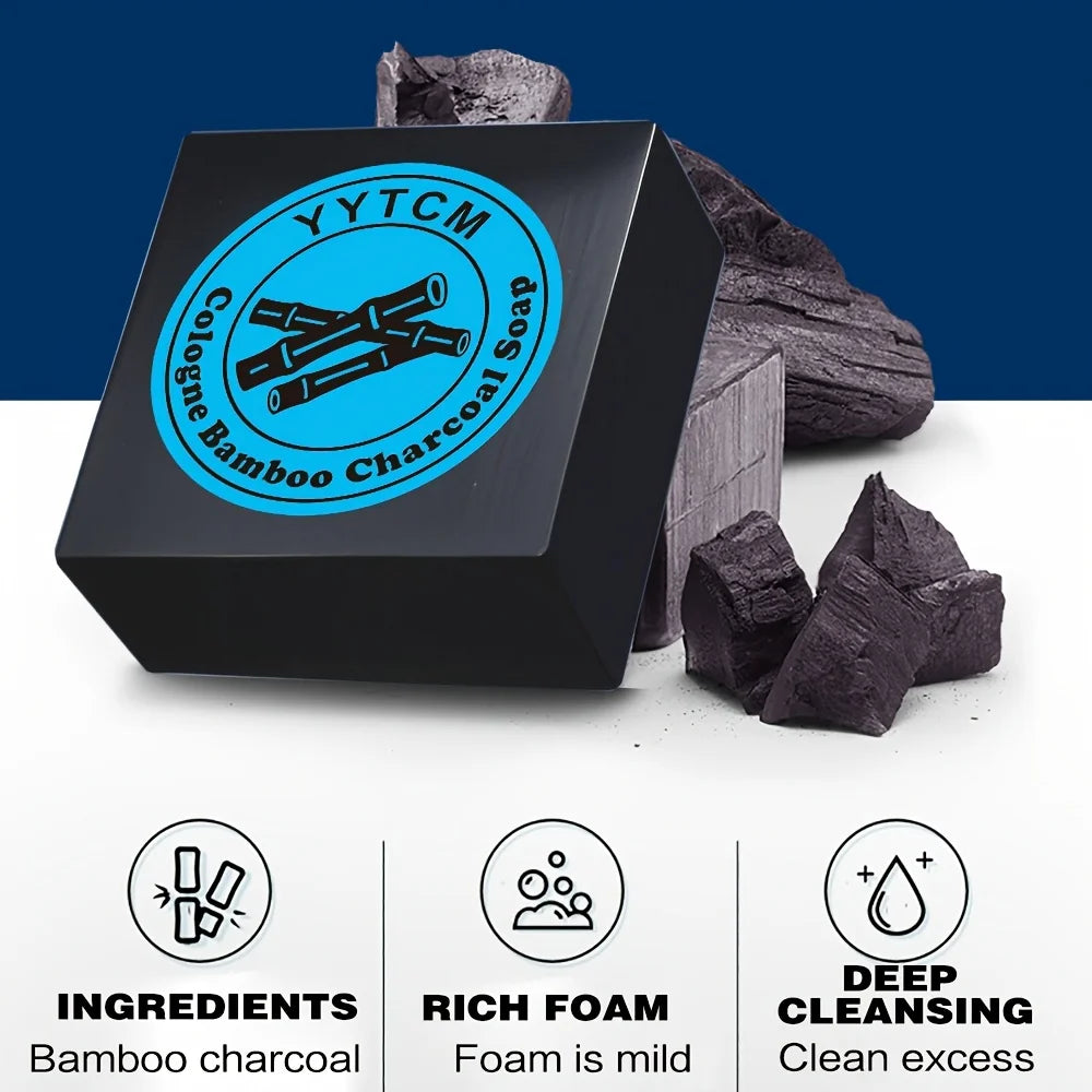Men's Care Cologne Bamboo Charcoal Soap - Deep Clean & Bath Soap, Cleansing Face Soap Freshness 65G/Pc-1Pc Oasis Select