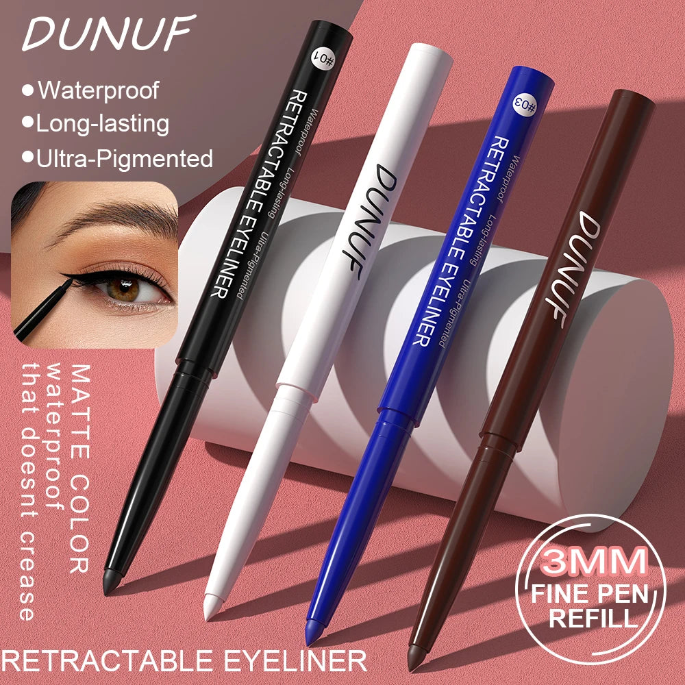 DUNUF 4 Pcs Durable Waterproof Eyeliner Pencil Non-smudging Soft Easy to Operate Sweat-proof and Easy to Color Beginner Friendly Oasis Select