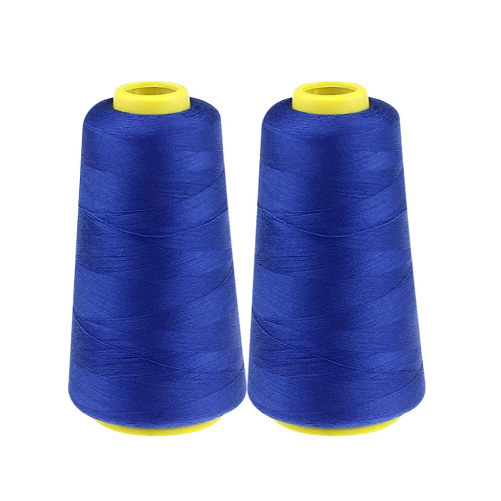 2PC Sewing Thread 2300 Yard Each Spool Solid Color White Black Stitching Thread for Machine and Household Sewing Accessories Oasis Select Blue