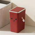 1pc Push-button waste bin, large capacity, non-slip base, sealed odour-proof lid, suitable for kitchens, bathrooms, offices Oasis Select Cute red