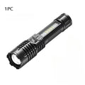 Powerful LED Flashlights Type-c Rechargeable Telescopic Zoom Tactical Torch Built-in Battery for Camping Emergency Lamp Oasis Select X-435