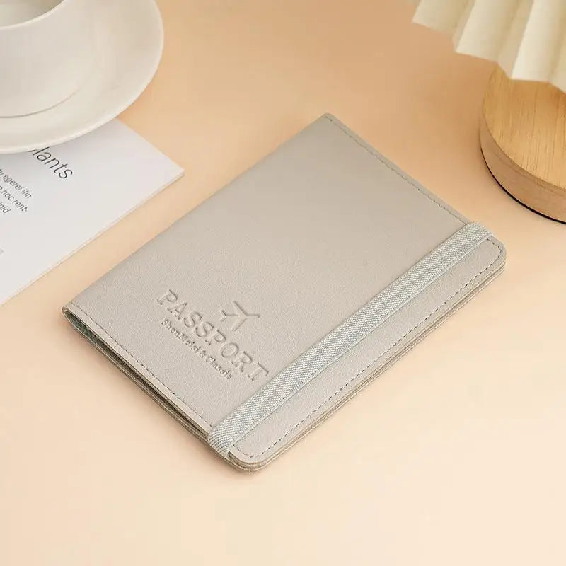 Cute Waterproof PU Leather Passport Holder Travel Credit Card Wallet for Men/Women - Waterproof Passport Cover Oasis Select Gray
