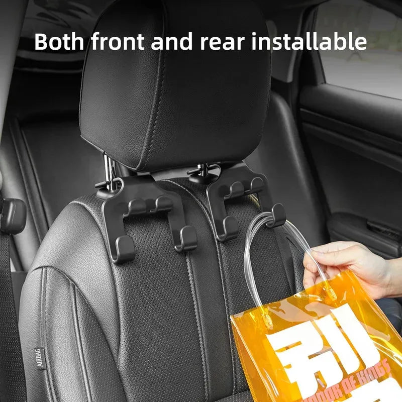 1/2/4/5Pcs Car Seat Headrest Hook 4 Pack Hanger Storage Organizer Universal for Handbag Purse Coat Fit Universal Vehicle Oasis Select