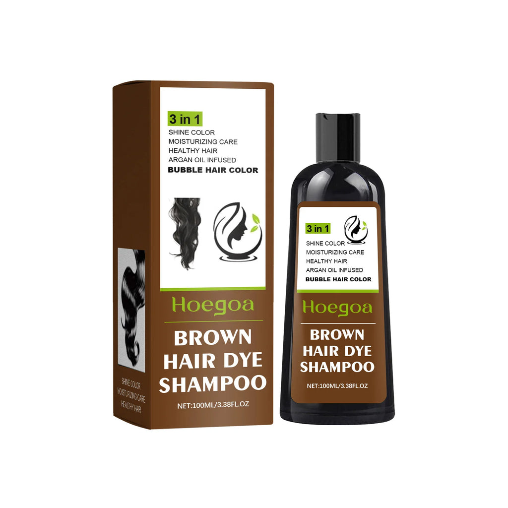 Natural Hair Dye Shampoo Brown Black Hair Dye Cover Gray White Hair Nourish Permanent Color Hair Coloring Shampoo For Women Men Oasis Select Brown