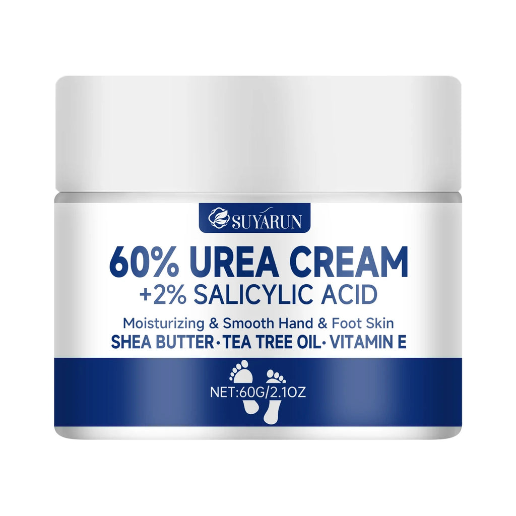SUYARUN 60% Urea Foot Cream for Cracked Heels & Dry Skin - Intensive Moisturizing Treatment, Callus Remover, Diabetic Foot Care. Oasis Select 60g