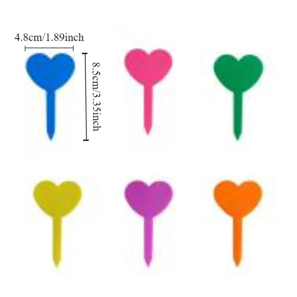 100PCS Waterproof Plant Labels Tags Reusable Heart Shaped Plant Growth Label Durable Nursery Markers DIY Garden Decoration Oasis Select