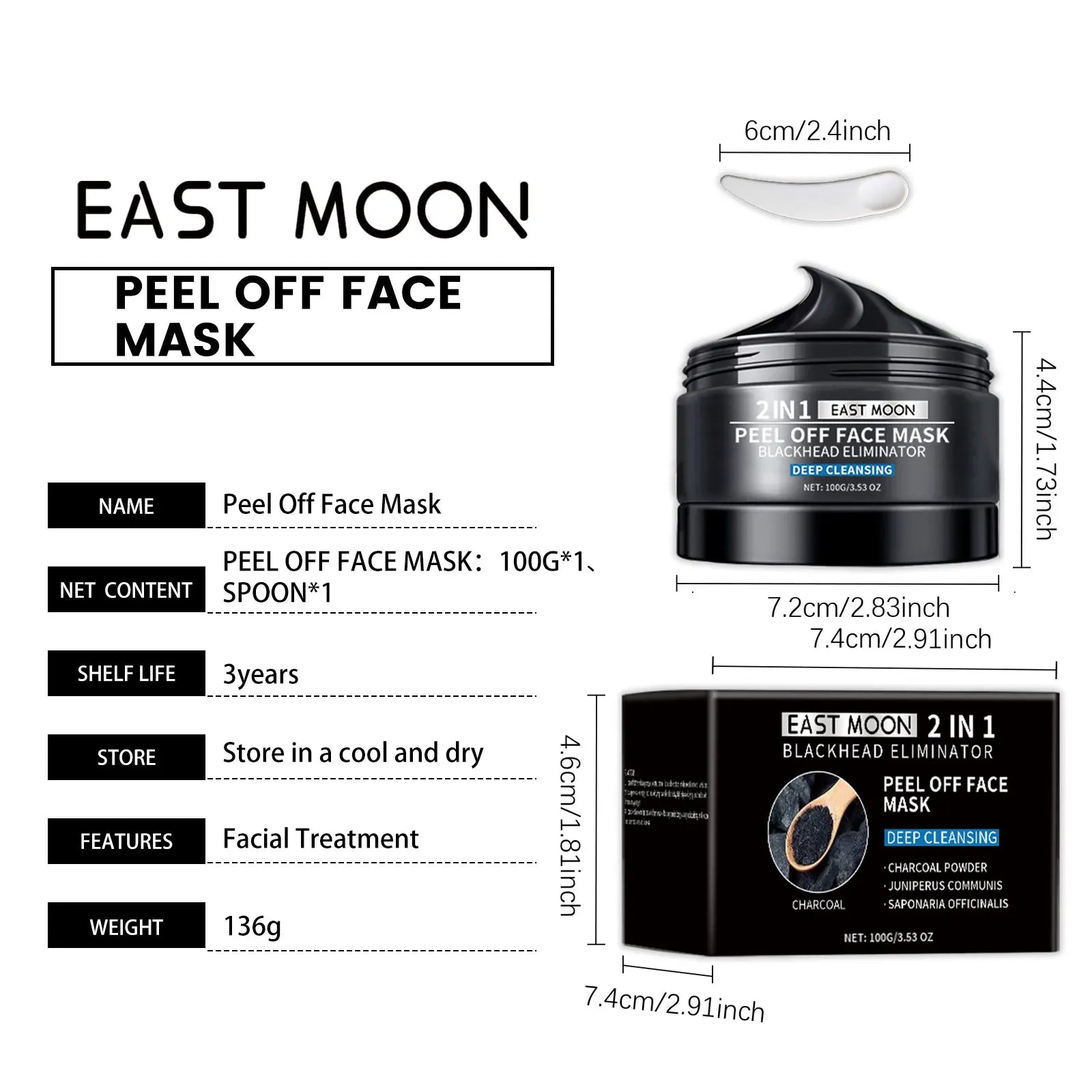 Bamboo Charcoal Blackhead Peel-Off Mask – Deep Pore Cleanser