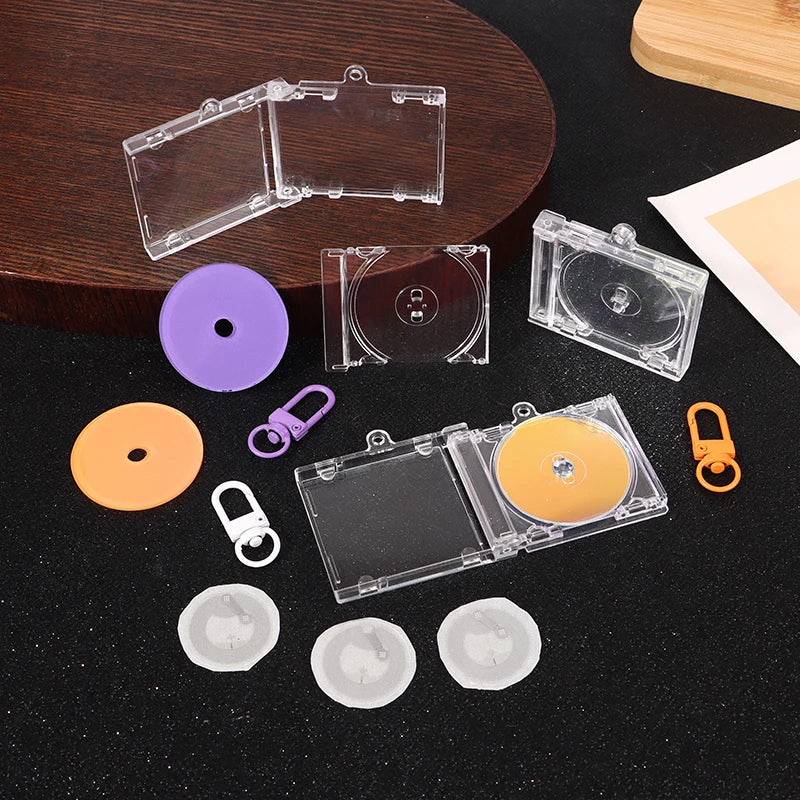 DIY Mini CD Case Keychain Pendant | Blank Album Cover Charm DIY Keychain Charm Oasis Select