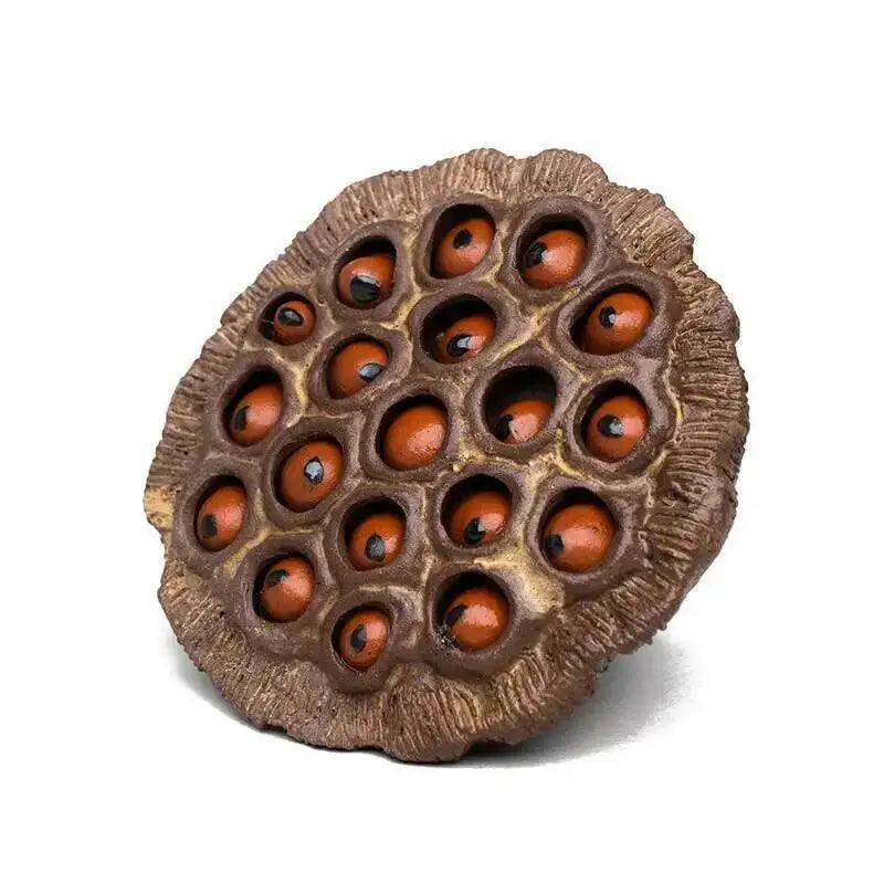 Yixing Zisha Tea Pet Lotus Pod Ornament Old Lotus Seed Sculpture Craft Tea Set Tea Ceremony Ceramic Accessories Miscellaneous Oasis Select Style One 1