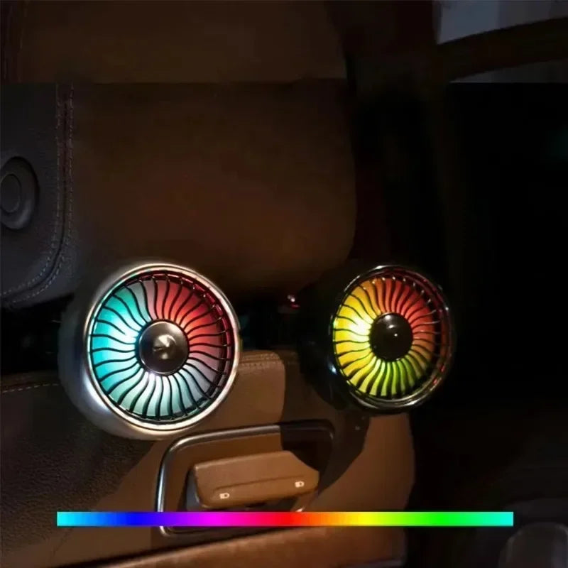 3 Speeds USB Car Fan Dual Head RGB Lighting Seat Back Cooler Rear Auto Air Fan Vehicle Cooling Accessories Top Rated Oasis Select
