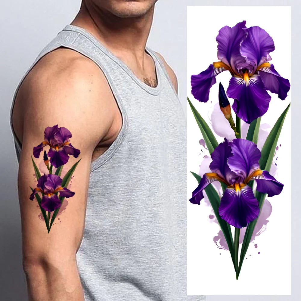 12pcs Waterproof Temporary Tattoo Stickers – Colorful Floral