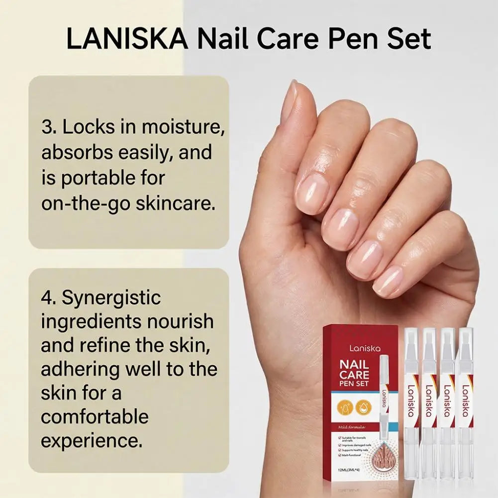 Laniska Nail Care Pen Set - Treatment Damaged, Improve Dry Cuticle, Prevent Cracking, Remove Hangnails, Nail Healthy Growth Care Oasis Select