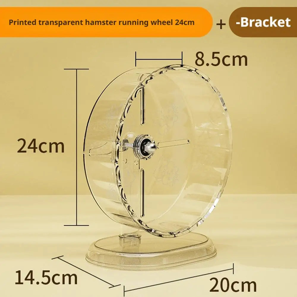 Hamster Transparent Running Wheel Toy For Hamster Quiet Running Exercise Toy Easy To Disassemble And Clean Pets Accessories Oasis Select 24cm