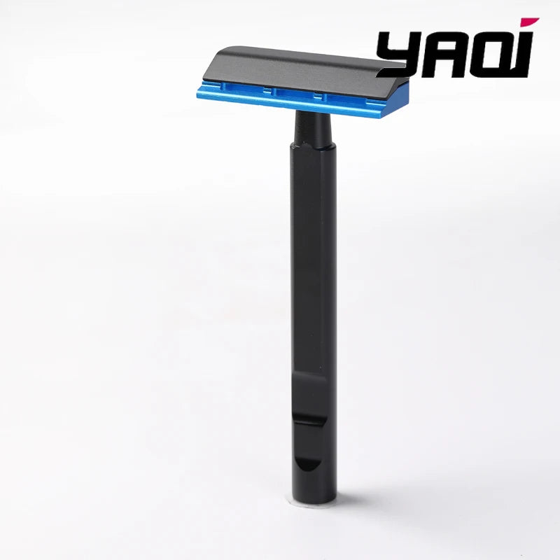 2026 YAQI Black and Blue Color Tachi(Aluminum Version) Light Weight Single Edge Safety Razor 10mm Diameter Handle Portable Razor