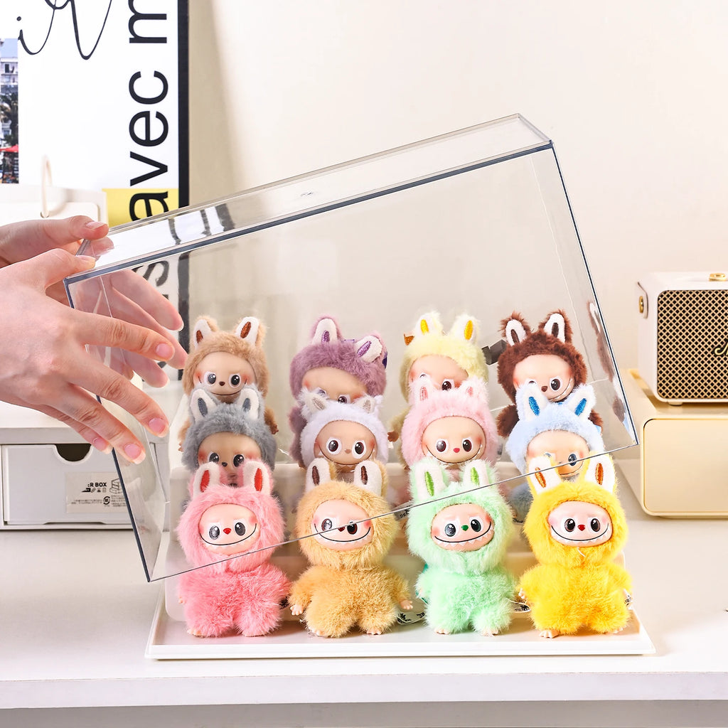 1pc stackable transparent labubu doll display box acrylic blind box manual storage box household perfume storage display rack Oasis Select