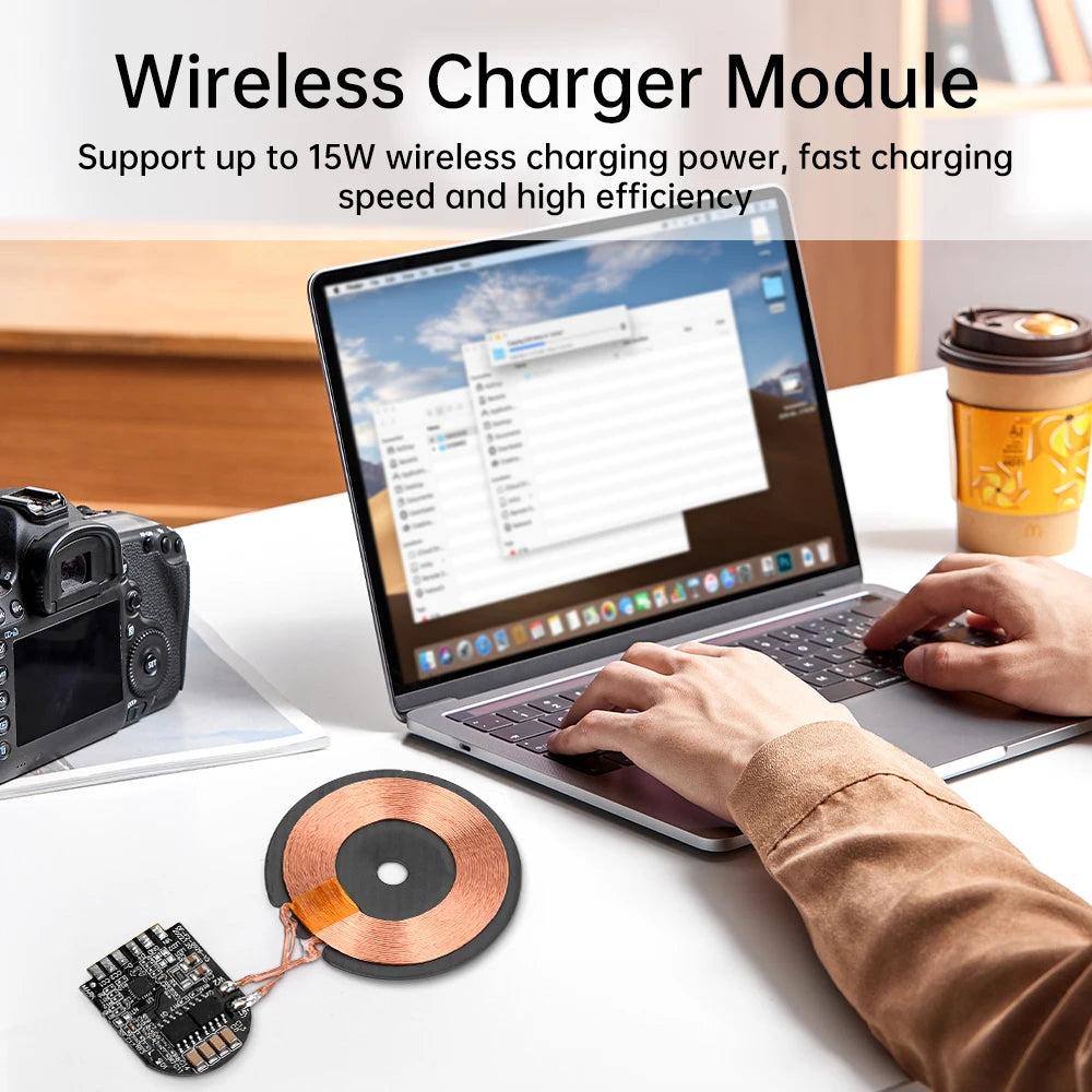 15W High Power Wireless Charger Module Wireless Charger Transmitter Module PCBA Board Coil Support Magnetic Pop-up Window Oasis Select