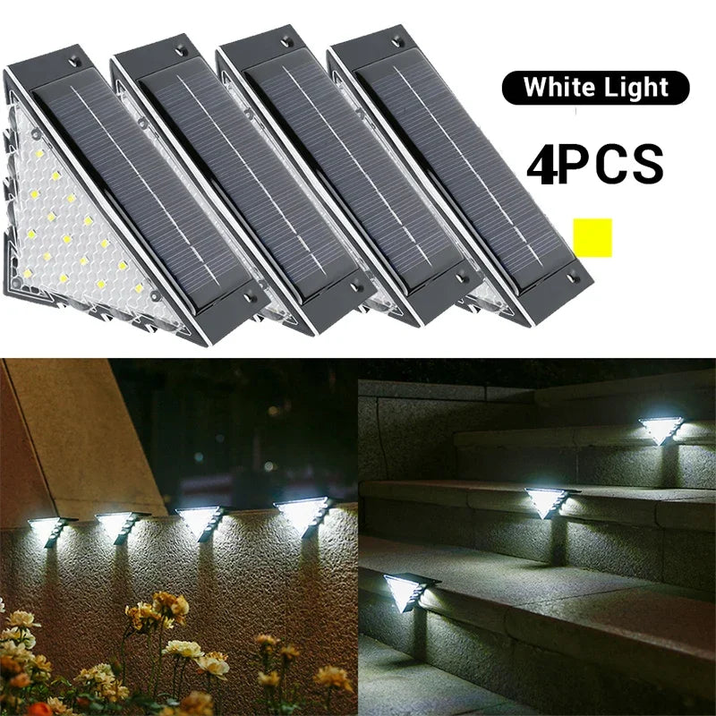 Solar Stair Lights Solar Step Light Outdoor Anti-theft Waterproof IP45 Decor for Garden Stair Deck Front Porch and Patio Oasis Select White Light 4PC