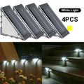 Solar Stair Lights Solar Step Light Outdoor Anti-theft Waterproof IP45 Decor for Garden Stair Deck Front Porch and Patio Oasis Select White Light 4PC