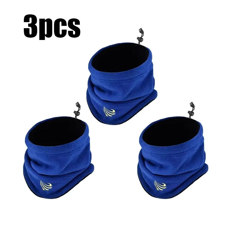 2/3pcs Winter Camping Fleece Neck Gaiter Ski Tube Scarf Snowboard Half Face Mask Face Cover For Men & Women Outdoor Cold Oasis Select 3pcs-Blue