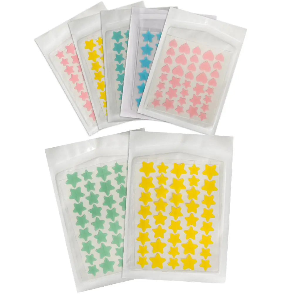 35/40Pcs Colorful Cute Star Heart Shaped Acne Treatment Sticker Invisible Acne Cover Pimple Patch Skin Care Oasis Select